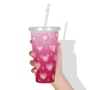 Personalizado 32oz Color-Change Copo de Plástico com Tampas e Palhas 16oz Reutilizável PP Café & Drinks Cup Set para Bar Partes - Product Image 3