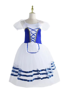 LILACDANCE JM646 Vestido <span class=keywords><strong>de</strong></span> Ballet Profesional Romántico con Tutú Largo <span class=keywords><strong>de</strong></span> Tul para Niñas, <span class=keywords><strong>Disfraz</strong></span> <span class=keywords><strong>de</strong></span> Bailarina con Estampado Luminoso - Product Image 4