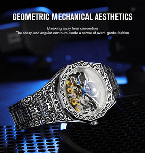 Reloj FORSINING marca de lujo relojes automáticos hombres moda esqueleto Dial completo Acero inoxidable reloj mecánico Relojes Hombre - Product Image 4