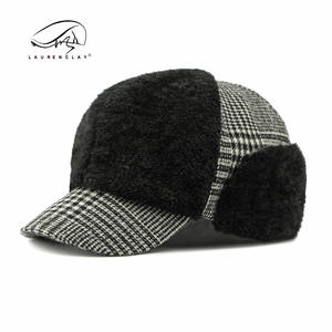 Gorro de invierno de 5 paneles estructurado de lujo, gorra de béisbol con solapa gruesa <span class=keywords><strong>y</strong></span> cálida, gorra de béisbol deportiva estilo camionero, logotipo personalizado, punto impreso - Product Image 1