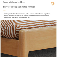 Muebles de Dormitorio Modernos de Fábrica China, Cama King Size de Madera Maciza con Respaldo Rígido de Madera Maciza y Gran Estructura de Madera Maciza