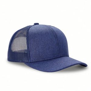 Casquettes en polyester à 6 panneaux, en gros d'usine, casquettes trucker personnalisées en maille avec fermeture snapback - Product Image 6