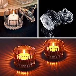 Recipientes para Velas Mate Personalizados al por Mayor, Portavelas con Relieve, Mini Recipientes de Vidrio para Velas de Boda - Product Image 2