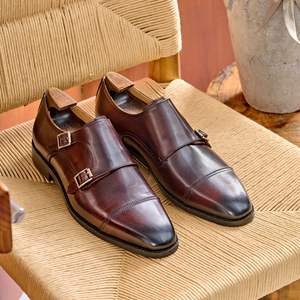 New style leather-lined British elevator <b>shoes</b> with pointed toes and business formal men's leather <b>shoes</b> with double buckles - Product Image 4
