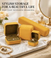 Boîte à bijoux en velours au design moderne, élégant et mignon, disponible en quatre couleurs, avec logo personnalisé pour la demande en mariage ou la Saint-Valentin