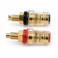 Bevenbi Bornes de liaison audio haut de gamme en cuivre pur plaqué or avec blindage EMI pour amplificateurs Hi-Fi et systèmes audio