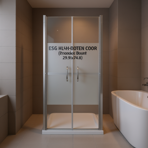 Porte de douche semi-froissée ESG 29,9x74,8 coulissante avec cadre en verre trempé - Product Image 2