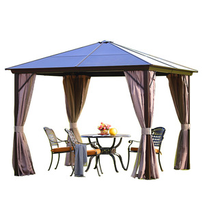 Gazebo <span class=keywords><strong>in</strong></span> <span class=keywords><strong>Ferro</strong></span> <span class=keywords><strong>Battuto</strong></span> Stile Europeo per Cortile Esterno, Terrazza di Villa, Tetto Singolo Mobile Antivento - Product Image 5
