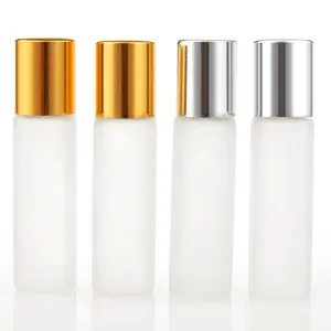 5ml Frosted Glass Roll On Bottle With Aluminum Cap For Perfume Deodorant Essential Oil Eye Cream