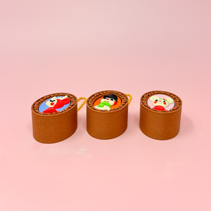 Llavero con Marco de Fotos Navideño Retro Impreso en 3D, Ecológico, de PLA, con Ratón, Muñeco de Nieve y Reno, Antiestrés - Product Image 3