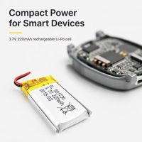 Baterai Lithium Pouch Li-Po Isi Ulang 3.7V 220mAh Custom 581730 untuk Perangkat Pintar