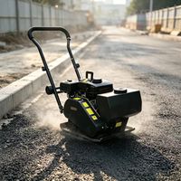 Compacteur à plaque vibrante à moteur essence 100 Model 5,5 CV 18 KN pour la compactation du sol et de l'asphalte, 54 kg, haute efficacité pour la construction