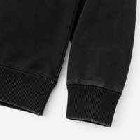 Sweat-shirt raglan gaufré 340g pour homme, col rond, coupe lourde, effet délavé vintage, usé, par une usine de sweats à capuche personnalisés avec 15 ans d'expérience