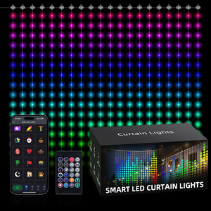 Đảng đám cưới DIY thông minh <span class=keywords><strong>LED</strong></span> Rèm lập trình Sync app điều khiển 2m 3M 400 <span class=keywords><strong>Led</strong></span> thác đèn <span class=keywords><strong>LED</strong></span> chuỗi cho rèm trang trí nội thất - Product Image 1