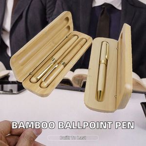 Nuevo Diseño de Bolígrafo de Bambú con Punta de 1.0 mm, Tinta Azul y Negra, Impresión UV, Portátil, para Oficina, Escuela, Escritura, Papelería, Negocios - Product Image 2