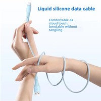 Câble USB Type-C de charge rapide pour téléphone portable OEM en silicone véritable 3A 5A 20W 27W 60W, cordon de données USB