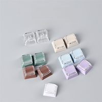 Ensemble de touches de clavier Relegendable transparentes personnalisées avec étiquettes, pour clavier mécanique, couleurs pastel multicolores, tige MX, cadeau de bureau