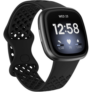 适用于 <span class=keywords><strong>Fitbit</strong></span> <span class=keywords><strong>Versa</strong></span> <span class=keywords><strong>3</strong></span>/4 运动智能手表表带配件 软硅胶腕带 橡胶表带 - Product Image 4