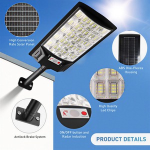 Lámpara Solar de Calle LED de 12V, Montaje en Pared, Alta Luminosidad, Impermeable, Iluminación Exterior con Control Remoto - Product Image 4