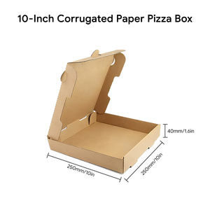 Caja de Pizza de Papel Kraft con Logotipo Personalizado, 10 Pulgadas, Apta para Alimentos, Plegable, para Llevar, Entrega de Pizza - Product Image 2