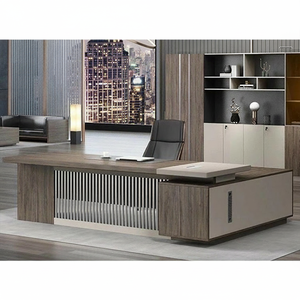 โรงงานเอกินท็อป ราคาขายส่ง เฟอร์นิเจอร์สำนักงาน โต๊ะทำงานผู้บริหารรูปตัว L ทำจากไม้ - Product Image 1