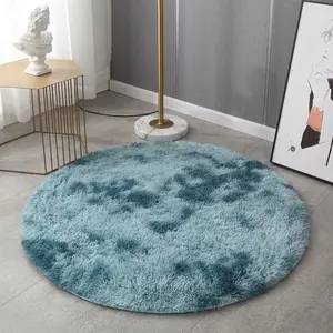 Hot Sale Custom Rugs With Logo Non-slip Soft Decorative Area Rugs Plush Tie Dye Round Living Room Rug Hotel Room Carpet For Sale