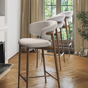 HLM106 Chaise de loisirs nordique contemporaine en bois massif à pieds hauts, couverture amovible, design moderne pour la maison, appartement, hôtel, salon - Product Image 1