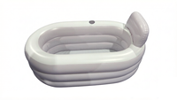 Baignoire gonflable en PVC avec appui-tête et porte-gobelet, pliable et autoportante pour usage intérieur/extérieur