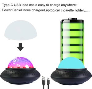 Ysh Đảng ánh sáng ban đêm 2 trong 1 nhấp nháy âm thanh kích hoạt nhiều màu disco bóng có thể sạc lại pin hoạt động đèn sân khấu Disco - Product Image 2