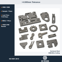 Pièces industrielles usinées CNC sur mesure et coupées par électroérosion à fil, fournisseur OEM, précision 0,003 mm, acier trempé, ISO 9001:2015