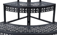 Support pour pot de fleurs à 3 niveaux, étagère d'angle en métal de style escalier, support d'affichage quart rond pour intérieur et extérieur