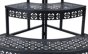 <span class=keywords><strong>Support</strong></span> pour pot de fleurs à 3 niveaux, étagère d'angle en métal de style <span class=keywords><strong>escalier</strong></span>, <span class=keywords><strong>support</strong></span> d'affichage quart rond pour intérieur et extérieur - Product Image 3