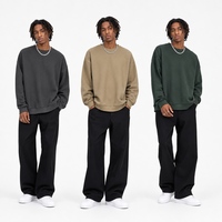 Sweat-shirts basiques personnalisés avec logo, couleurs unies, col texturé, coupe oversize, style minimaliste pour hommes, streetwear