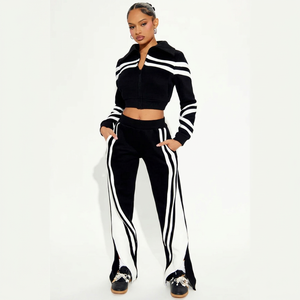 Custom Waterproof Hooded Reflective <b>Windbreaker</b> Tracksuit Set Women's <b>Black</b> Sportswear Lightweight Running Fitness Activewear - Product Image 1