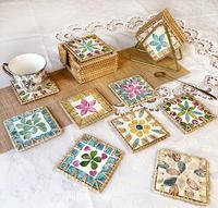 Sous-verres à thé de table carrés et ronds pour la maison Tapis de bol anti-brûlure Sous-verres
