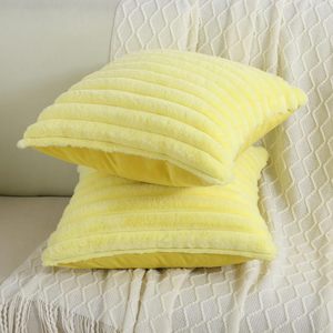 Vỏ gối mềm Sọc Mờ cho ghế sofa đi văng phòng ngủ nhà hai mặt giả lông thú sang trọng - Product Image 4