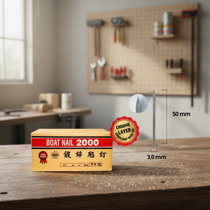 Fixations carrées de 2 pouces en zinc plaqué argent, à tête haute-torque, pour la construction de bateaux en bois – Qualité supérieure - Product Image 1