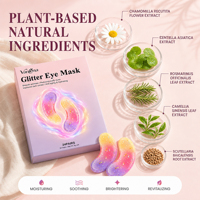 Masque pour les yeux à paillettes tricolores avec logo de marque personnalisé, lisse les rides, anti-âge, améliore les cernes, pour le soin de la peau sous les yeux