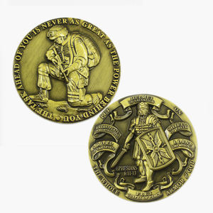 Großhandel gravierbare Metall münzen Double Comme morative Souvenir 3d Ephesians Gold auf die ganze Rüstung Gottes Herausforderung Münze gesetzt - Product Image 2
