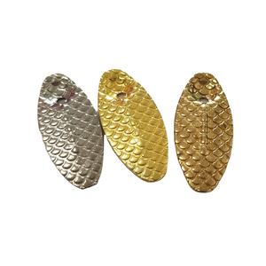 Spinner lames pour leurres de pêche gabarit de pêche spinner appât lames métalliques laiton rond drop shot colorado martelé saule - Product Image 5
