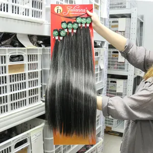 Julianna Premium Fiber Lange Wirwar Gratis Goedkope Roze Ombre Kinky Afro Haar Weave Krullend Haar Weave Bundels 6 Inch Synthetische inslagen