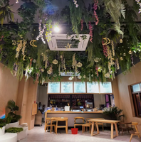 Plantes artificielles en plastique vert pour plafond et mur, très vendues, pour la décoration murale
