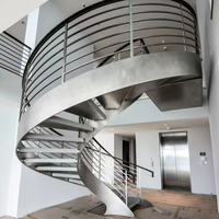 Escalier en colimaçon en acier et fer forgé, norme australienne, avec garde-corps en verre moderne, installation DIY, pour grenier intérieur en métal