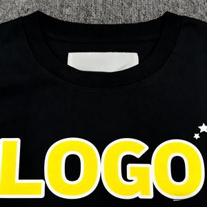 T-shirt de Style chanteur Hip Hop lettre éponge française 100 coton lâche bouffée impression Logo à manches courtes Stock prêt approvisionnement direct - Product Image 6