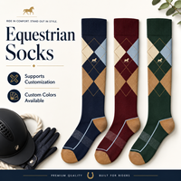 Calcetines de equitación de compresión personalizados, absorbentes del sudor, hasta la rodilla, de alto rendimiento, para montar a caballo.
