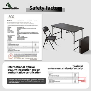 <span class=keywords><strong>Table</strong></span> de repas pliante <span class=keywords><strong>portable</strong></span> Senlaike pour l'extérieur, idéale pour la cour, le marché nocturne, la maison et le camping, avec chaises - Product Image 2