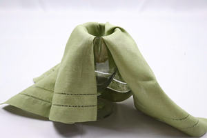 Solution de linge d'hôtellerie en gros : Serviette en lin faite à la main 60x60cm avec ourlet double couture pour mariages et hôtels - Product Image 2