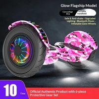 Hoverboard 10 pouces pour adultes, scooter auto-équilibrant intelligent avec roues LED colorées, haut-parleur Bluetooth, stock disponible en entrepôts US et UK