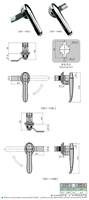 Serrure à came en alliage de zinc, loquet simple, double ou triple point avec cadenas, finition chrome brillant pour boîtier de commande, boîtier électrique