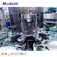 Machine de remplissage automatique d'eau en verre 3-en-1 Noyau PLC à petite échelle pour laver la production d'eau en bouteille de capsulage de remplissage